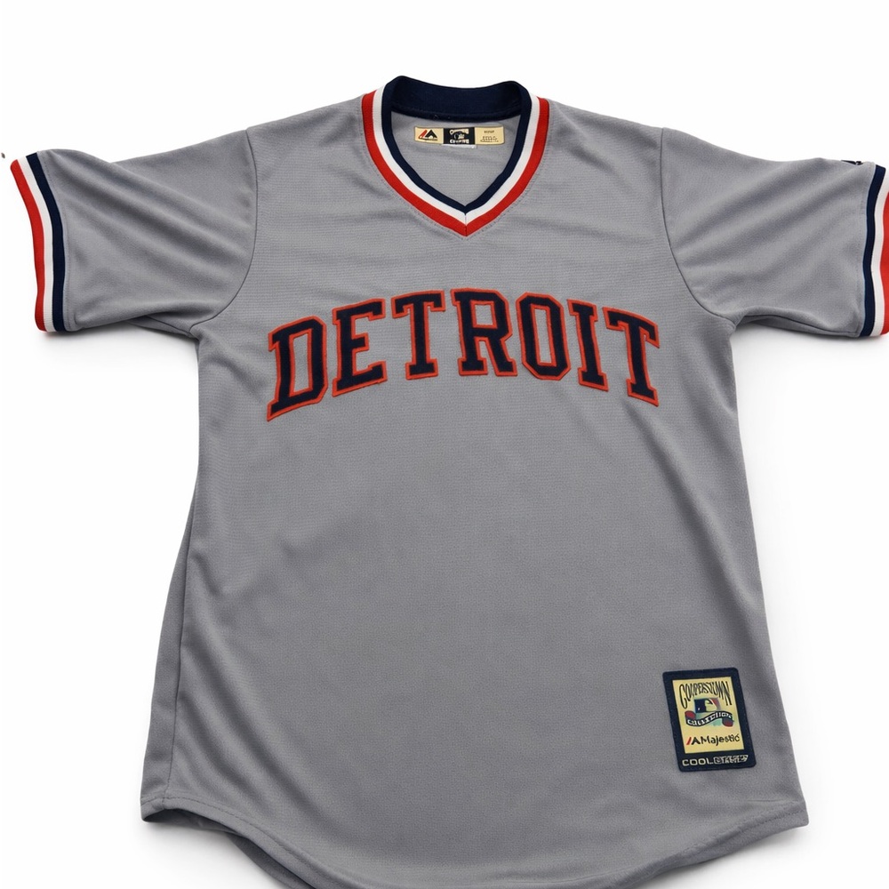 MLB Cooperstown Collection Detroit Tigers Road Jersey — Small
